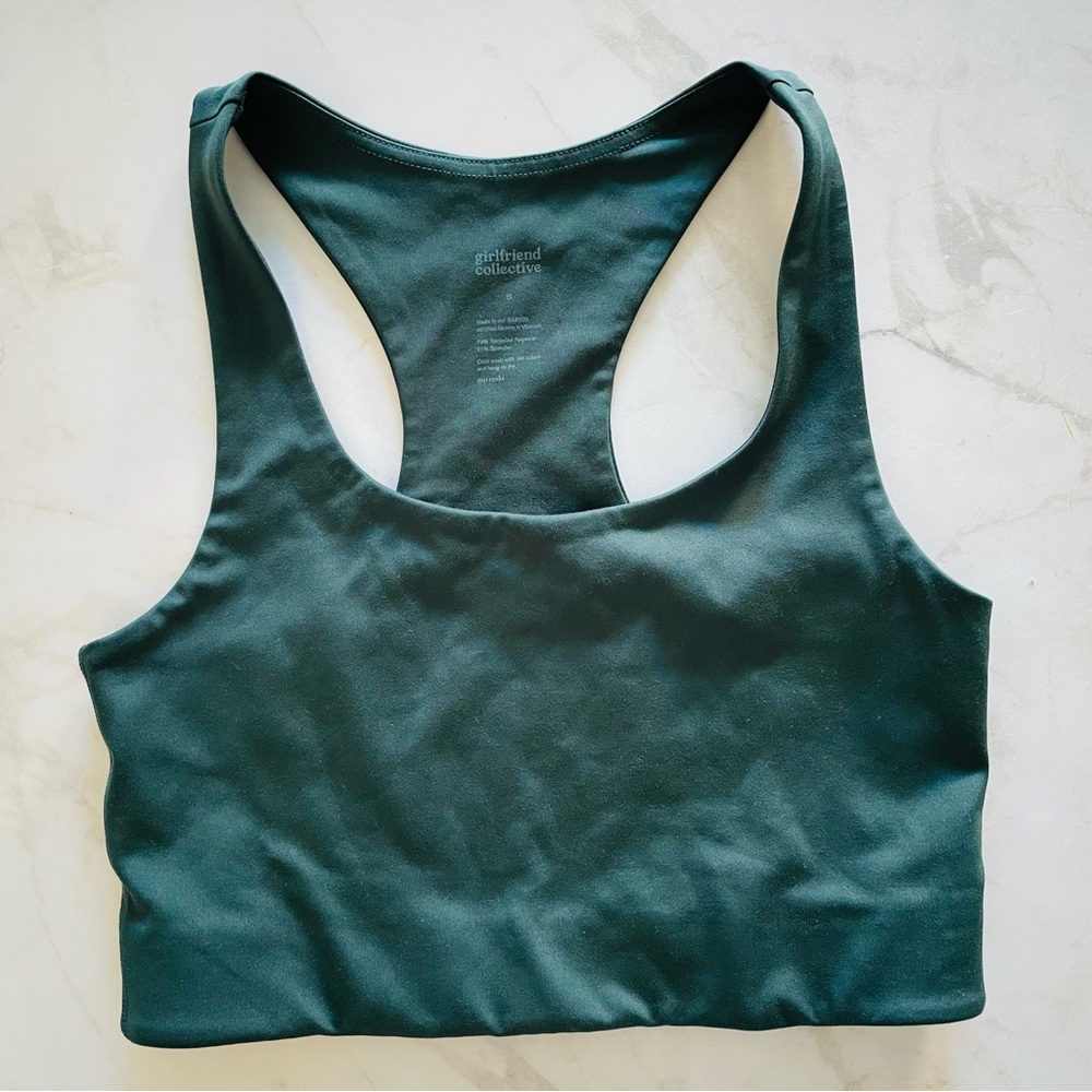 GUC Girlfriend Collective Forest Green Paloma Bra Activewear Top